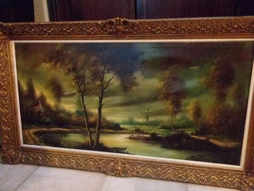 *Grote prachtige gesigneerde schilderij met zéér mooie kader, Antiek en Kunst, Kunst | Schilderijen | Klassiek, Ophalen