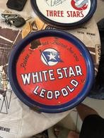 Emaille plateau white star leopold bieres des rois, Verzamelen, Ophalen, Gebruikt, Reclamebord