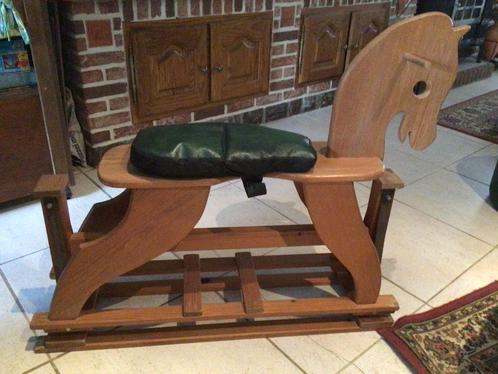 Retro houten schommelpaard metalen schommelsysteem 2 kids, Kinderen en Baby's, Speelgoed | Hobbelfiguren, Ophalen