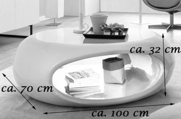 Spoetnik Salontafel wit hoogglans ovaal UFO Habitat beschikbaar voor biedingen