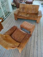 De sede vintage set tweezit, éénzit en poef, Huis en Inrichting, Ophalen, Gebruikt, Leer, Vintage jaren '70