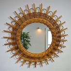 miroir vintage en rotin/miroir mural rond en osier, Maison & Meubles, Enlèvement ou Envoi, Utilisé