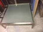 Salontafel en eettafel inox / glas 2stuks 95€, Tuin en Terras, Ophalen, Gebruikt