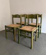 4 vintage gelakte houten stoelen, Antiek en Kunst, Ophalen