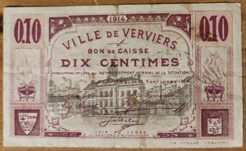 Monnaie d'urgence Duo 10c et 25c VERVIERS 1914, Enlèvement, Série