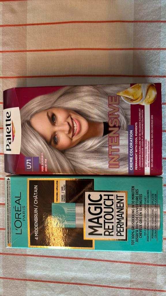 Magic retouch middenbruin en palette puur zilvergrijs, Handtassen en Accessoires, Uiterlijk | Haarverzorging, Nieuw, Ophalen