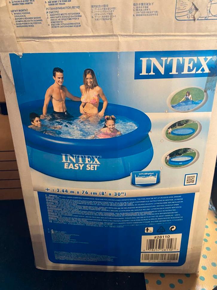Intex rond zwembad 2,44m diameter x 76cm, Tuin en Terras, Zwembaden, Zo goed als nieuw, Rond, Ophalen