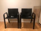 🖤🖤 2 vintage design stoelen ⬛️⬛️, Huis en Inrichting, Stoelen, Twee, Leer, Zwart, Ophalen