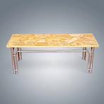 Table basse Vintage Onyx Epoxy Chrome 1970's, Enlèvement