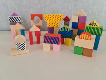 Houten speelgoed : houten blokken ( 50 stuks ) 