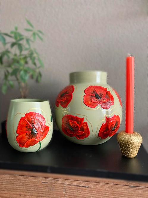 Vase Royal Poppy 3D bloemen Set ByJ&S, Maison & Meubles, Accessoires pour la Maison | Vases, Neuf, Autres couleurs, Moins de 50 cm