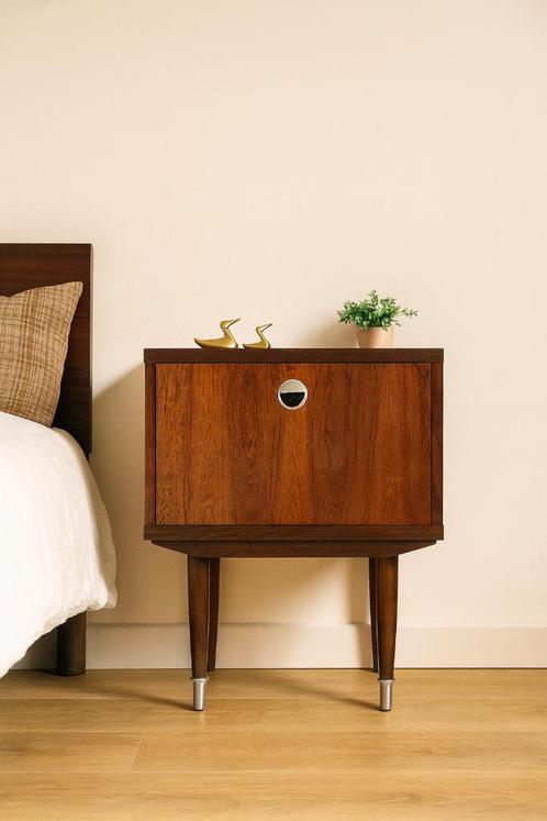 Prachtige set vintage nachtkastjes, Huis en Inrichting, Slaapkamer | Nachtkastjes, Gebruikt, Hout, Ophalen of Verzenden
