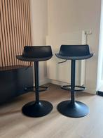 2x Zwarte barkrukken verstelbaar, Ophalen, Kunststof, 60 tot 90 cm, Zo goed als nieuw