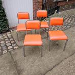 4 VINTAGE STOELEN, Huis en Inrichting, Stoelen, Ophalen, Leer