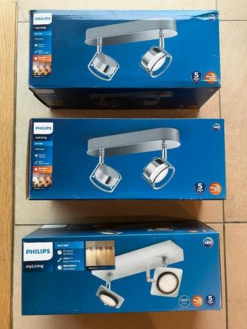 Ensemble de 3 x 2 spots - Philips Worchester Spots - Nouveau disponible aux enchères