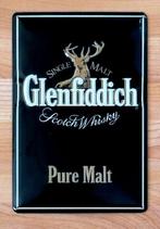 Reclamebord van Glenfiddich Pure Malt in reliëf - 20x30 cm., Nieuw, Reclamebord, Verzenden