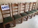 6 eetkamerstoelen in eik met fluwelen kussens, Antiek en Kunst, Ophalen