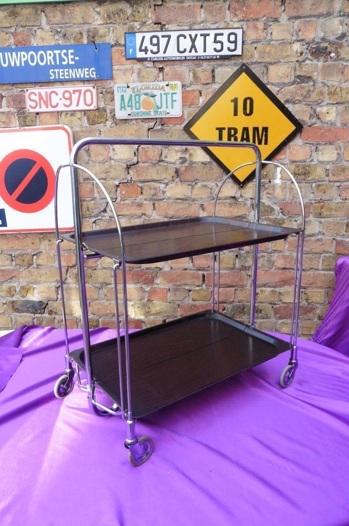 Serveerwagen Bremshey Dinett vintage opvouwbaar, Antiek en Kunst, Curiosa en Brocante, Ophalen of Verzenden