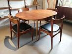 4 Jaren 60 retro Deense Erik Buch stoelen met eettafel, Vier, Gebruikt, Ophalen