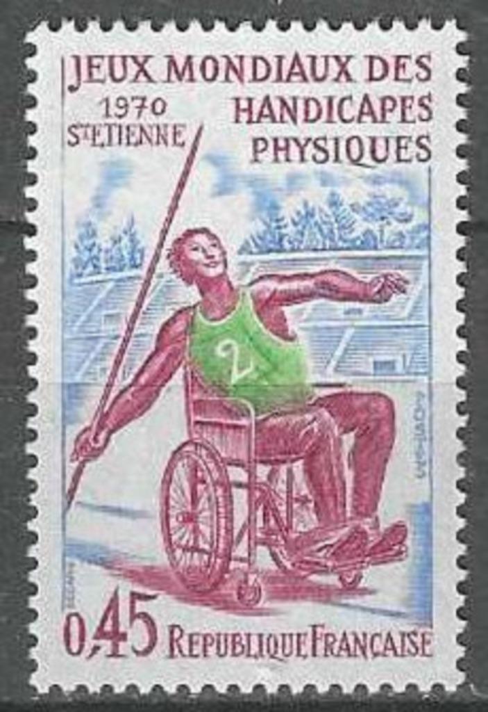 Frankrijk 1970 - Yvert 1649 - Wereldspelen Gehandicapten(PF), Postzegels en Munten, Postzegels | Europa | Frankrijk, Postfris