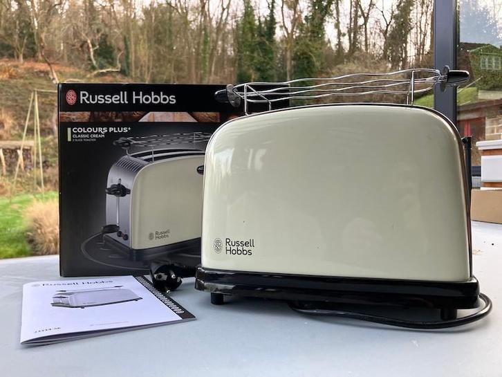 Russell Hobbs Colours Plus broodrooster — crème, Elektronische apparatuur, Broodroosters, Gebruikt, Uitneembare kruimellade, Ophalen of Verzenden