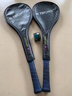 Raquettes de squash Tecno avec housses et balle, Raquette, Utilisé, Enlèvement ou Envoi, Avec housse