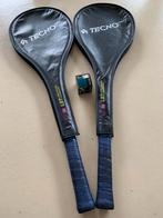 2 Tecno squashrackets met hoezen en bal, Racket, Gebruikt, Ophalen of Verzenden, Met hoes