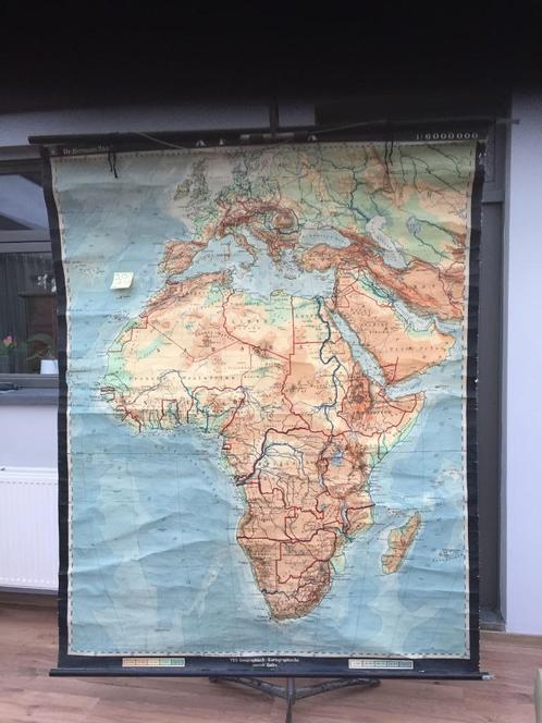 Retro schoolkaart - Afrika(voor 1960) - Kaart 391(-20%!), Huis en Inrichting, Woonaccessoires | Wanddecoraties, Gebruikt, Ophalen of Verzenden