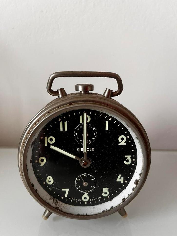 Kienzle wekker - metaal - vintage retro, Antiek en Kunst, Antiek | Klokken, Ophalen of Verzenden