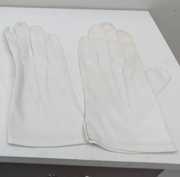 Witte lederen handschoenen, maat 9,5