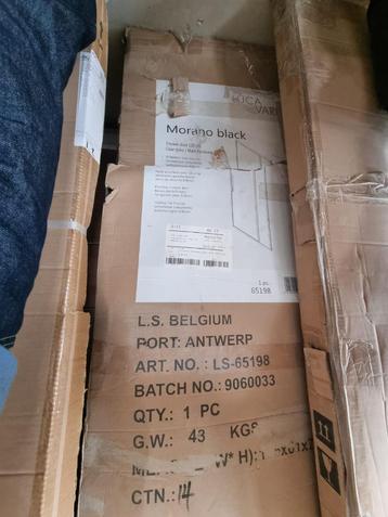Nieuwe Luca Varess Morano Black draaibare douchedeur 120 cm beschikbaar voor biedingen