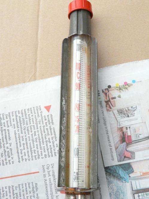 vintage sterliseerthermometer  45 cm met productaanduiding, Maison & Meubles, Cuisine | Ustensiles de cuisine, Utilisé, Enlèvement