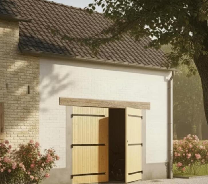 grenen garagepoort garagedeur, Doe-het-zelf en Bouw, Deuren en Vliegenramen, Gebruikt, Garagedeur, Ophalen
