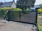 Lamellen houtlook schuifpoort of draaipoort incl montage, Tuin en Terras, Tuinpoorten, Ophalen, Nieuw, IJzer, Schuifpoort