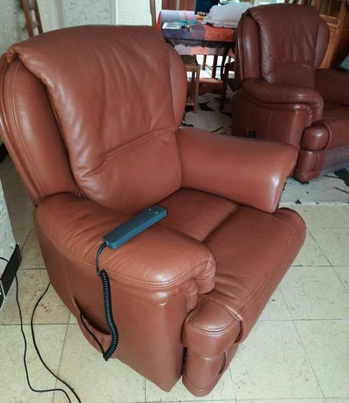 zetel canapé leder, Huis en Inrichting, Zetels | Zetels, Zo goed als nieuw, Eenpersoons, Minder dan 150 cm, 75 tot 100 cm, Leer