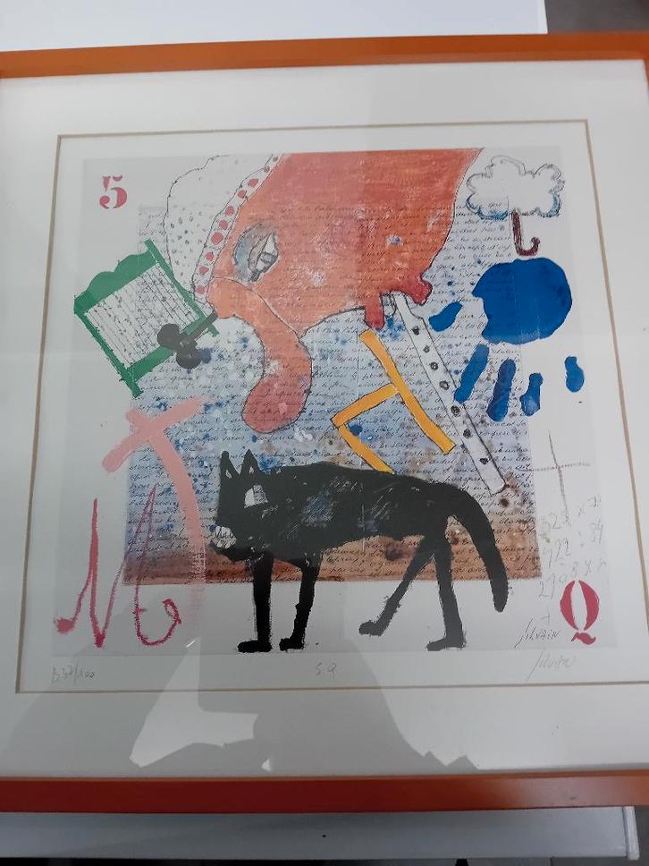 Zeefdruk Christian Silvain, Antiek en Kunst, Kunst | Schilderijen | Modern, Ophalen