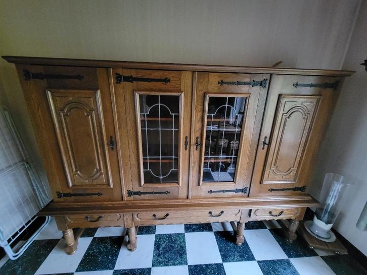 Salle à manger complète en chêne massif, Huis en Inrichting, Complete eetkamers, Gebruikt, 4 tot 6 stoelen, Ophalen