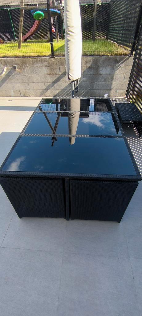Tuintafel Rotan, Tuin en Terras, Tuintafels, Gebruikt, Ophalen