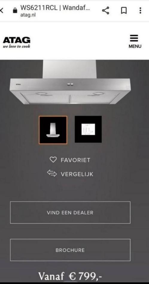 ATAG RVS afzuigkap nieuw in doos!, Elektronische apparatuur, Afzuigkappen, Nieuw, Ophalen