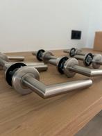 7 sets inox deurklinken met rozet – modern design, Ophalen, Zo goed als nieuw, Inox, Klink of Kruk