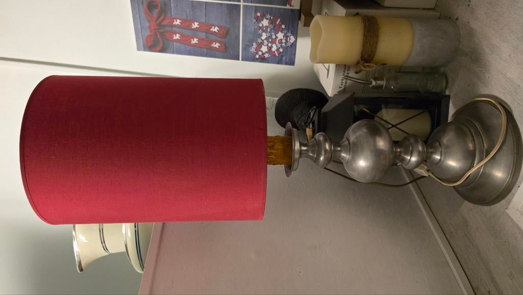 Lampe en étain, Maison & Meubles, Enlèvement, Utilisé