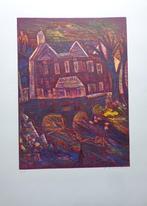 ESTEBAN FEKETE / DIE BRUCKE / HOUTSNEDE / 76x56cm / SIG, Antiek en Kunst, Kunst | Litho's en Zeefdrukken, Ophalen of Verzenden