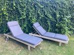 Houten ligstoelen tuin, Tuin en Terras, Ophalen, Gebruikt, Hout, Verstelbaar