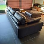 ZITBANK XXXL leder DESIGN en XXXL poef-salontafel, Ophalen, Gebruikt, Vierpersoons of meer, Leer