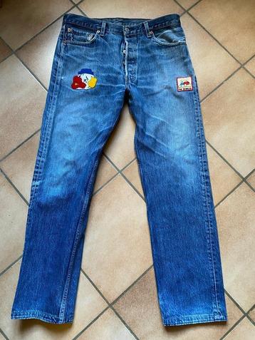 Levis 501 washed blauwe jeans W36 L32 USA met applicatie beschikbaar voor biedingen