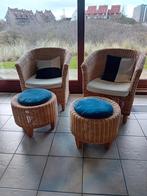 2 x sièges en osier + coussins de siège + pouf, Enlèvement