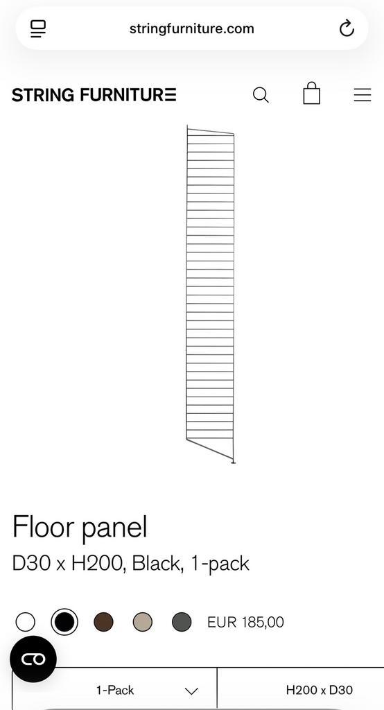 String Floor Panel Black, Huis en Inrichting, Woonaccessoires | Kamerschermen, Zo goed als nieuw, Ophalen