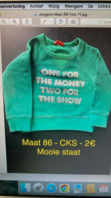 Doos baby/kinderkleding jongen maat 86 beschikbaar voor biedingen