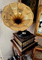 Magnifique gramophone mécanique fonctionnel 78 tours, Antiquités & Art, Antiquités | TV & Hi-Fi, Enlèvement ou Envoi