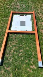 Reclamebord reclamedoek uithangbord hardhout, Ophalen, Reclamebord